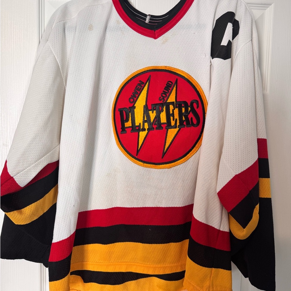 Vintage CCM Owen Sound Platers Dan Snyder memorial jersey - men’s large